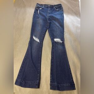Articles Of Society women’s flared Jeans With a high hem and waist blue 9/29